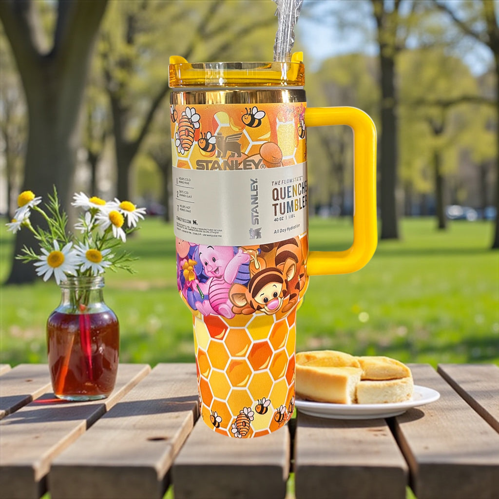 Winnie the Pooh Tumbler, 40 oz Pooh Bear Cup, Classic Pooh Inspired Gift, Honey Bear Cup, Mom Teacher Birthday Gift