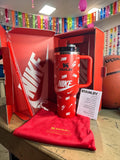 Nike Inspired Red 40oz Stanley Tumbler With Handle Sports Fan Gift Cup, Streetwear Tumbler