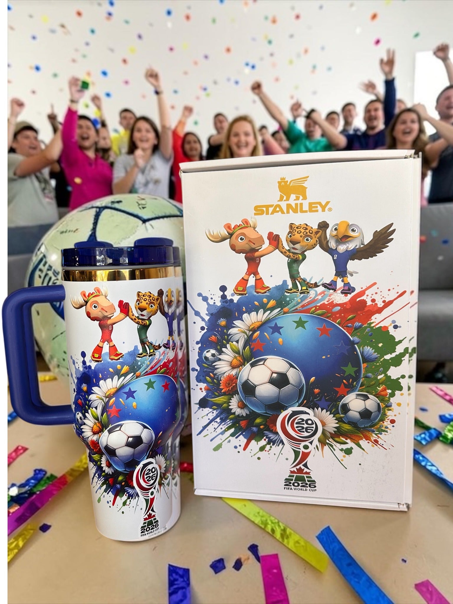2026 World Cup Stanley Style Soccer Tumbler | 40oz Collector Cup with Box