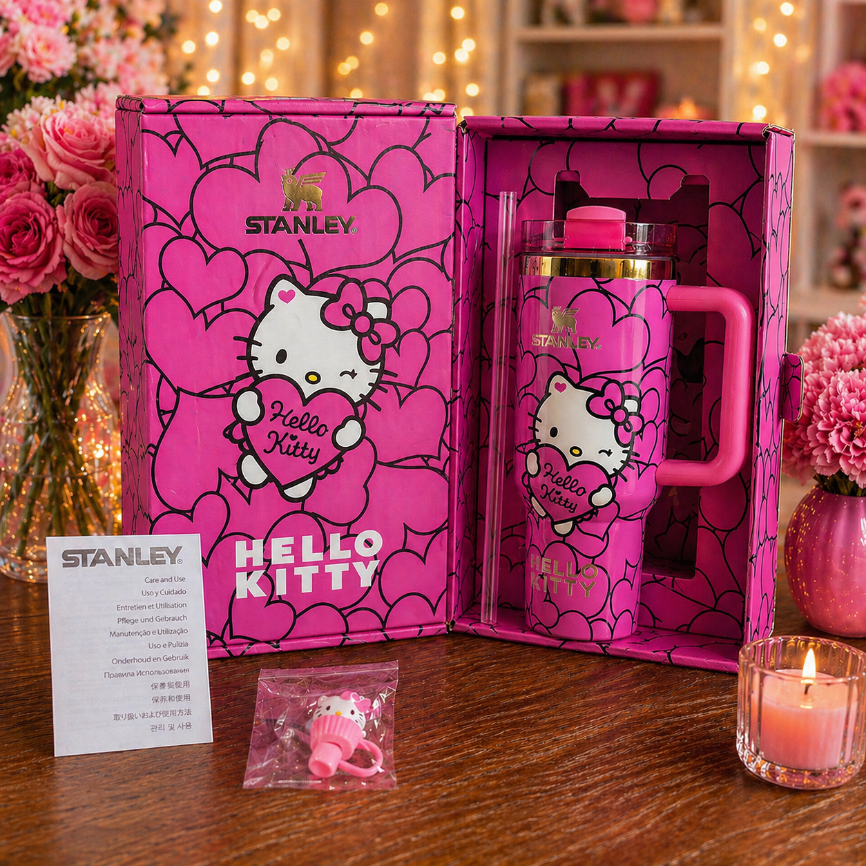 Pink Hello Kitty-Inspired 40oz Tumbler