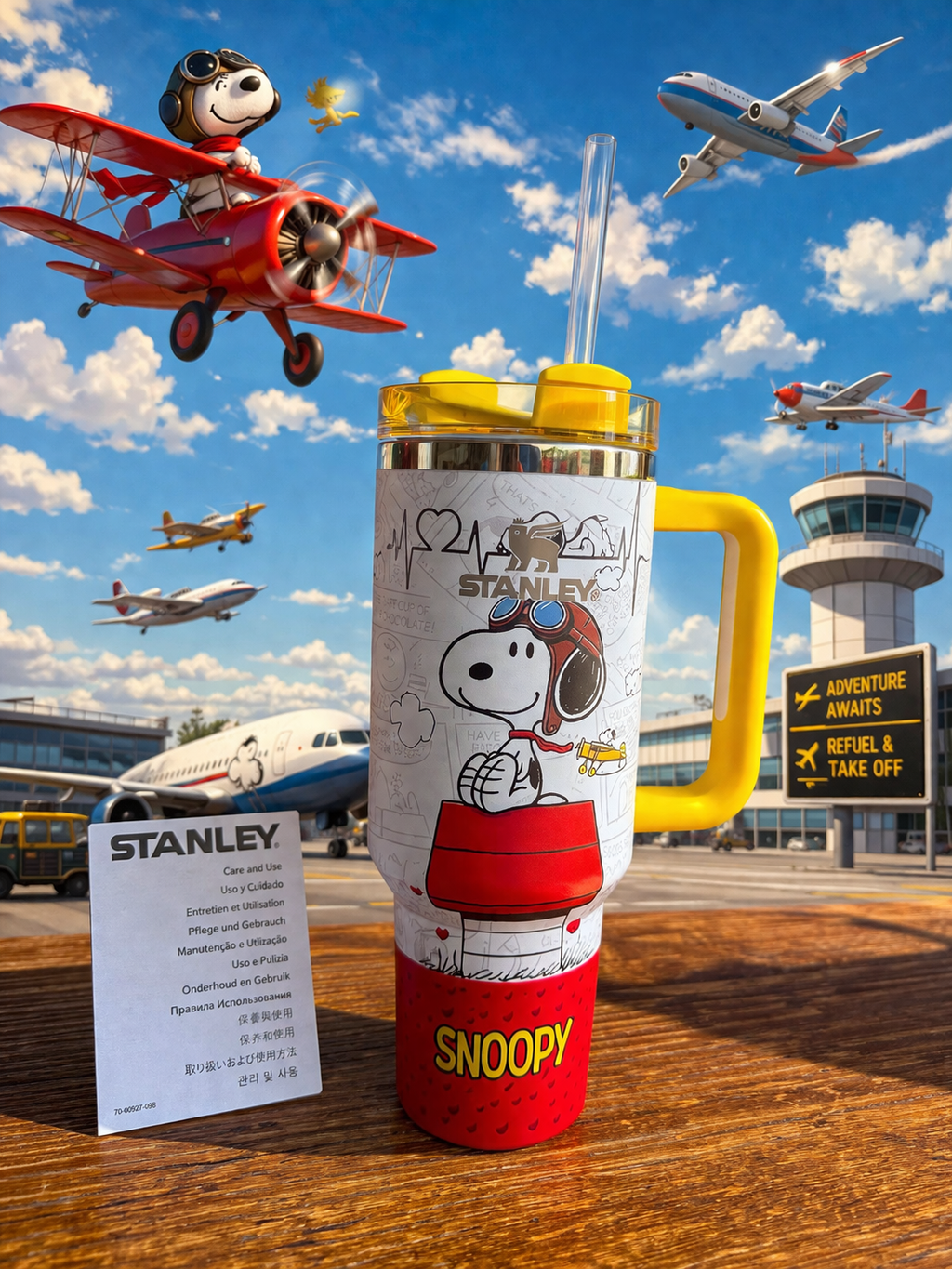 Snoopy Adventure Flying Aces Stanley Style Tumbler | 40oz Aviation Cup