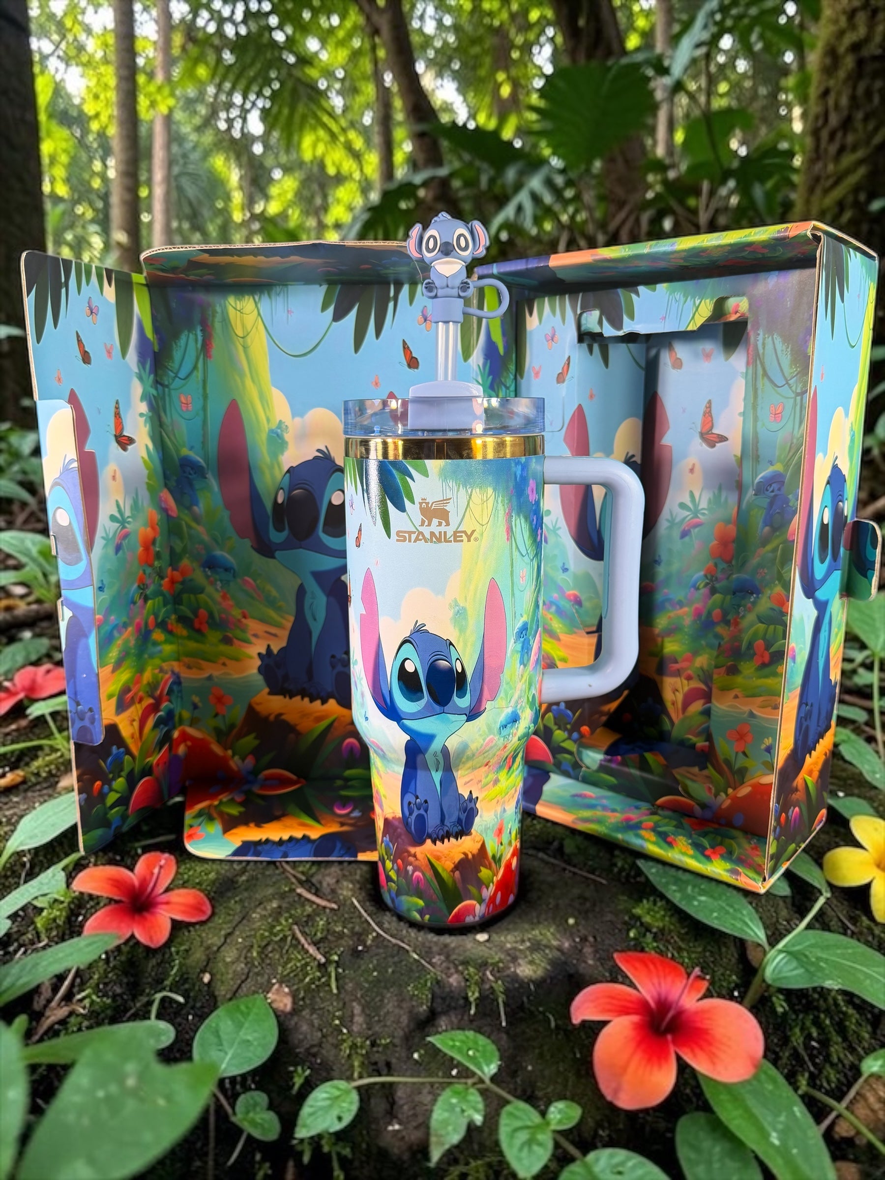 Tropical Blue Character-Inspired 40oz Tumbler | Gift Box Included