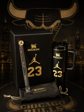 Black & Gold Basketball-Inspired 40oz Tumbler Gift Set