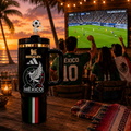 Mexico soccer / World Cup-inspired 40oz tumbler collection with three color options:  Black | White | Green