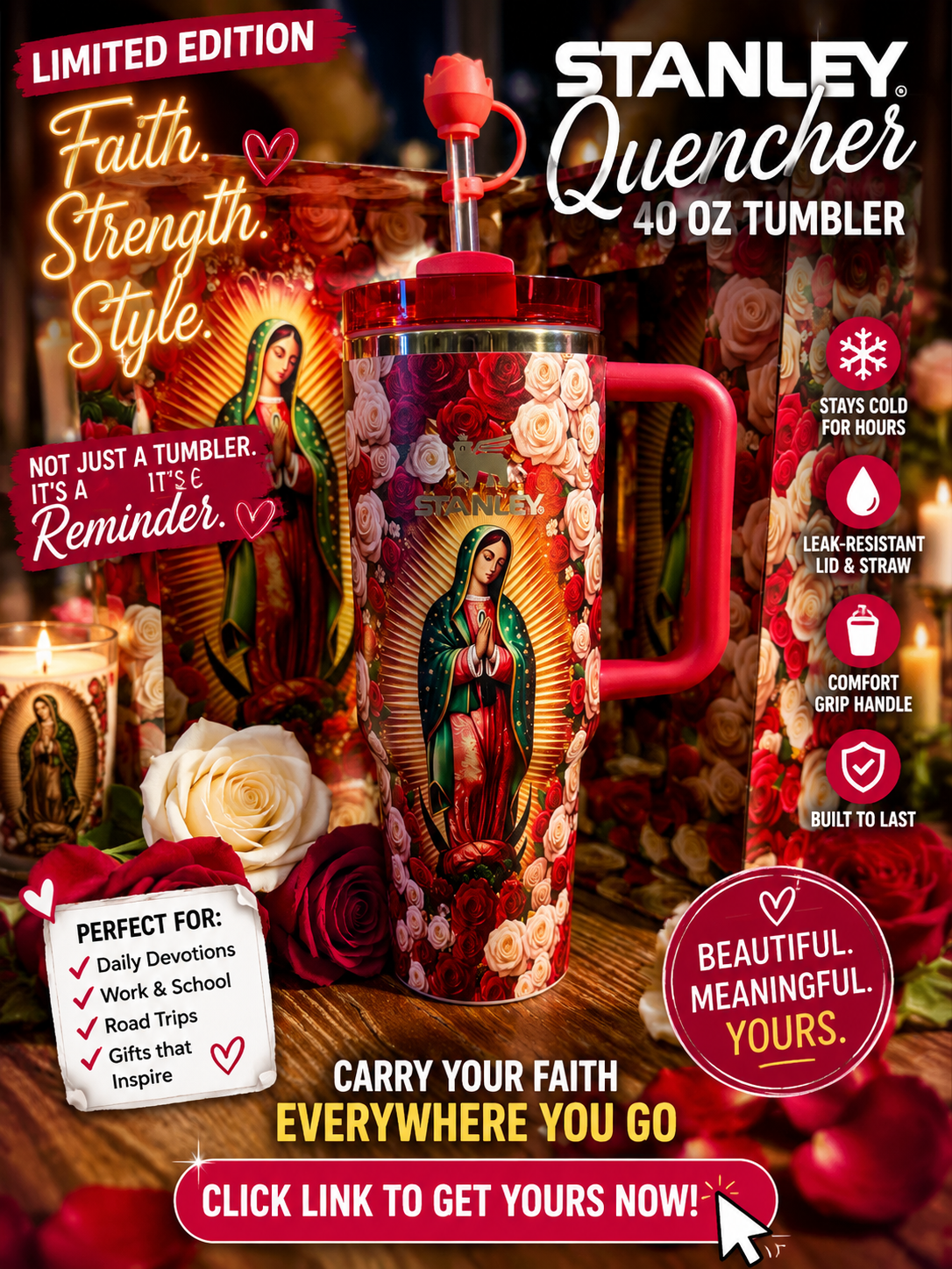Our Lady of Guadalupe 40oz Tumbler with Gift Box – Religious Faith Drinkware