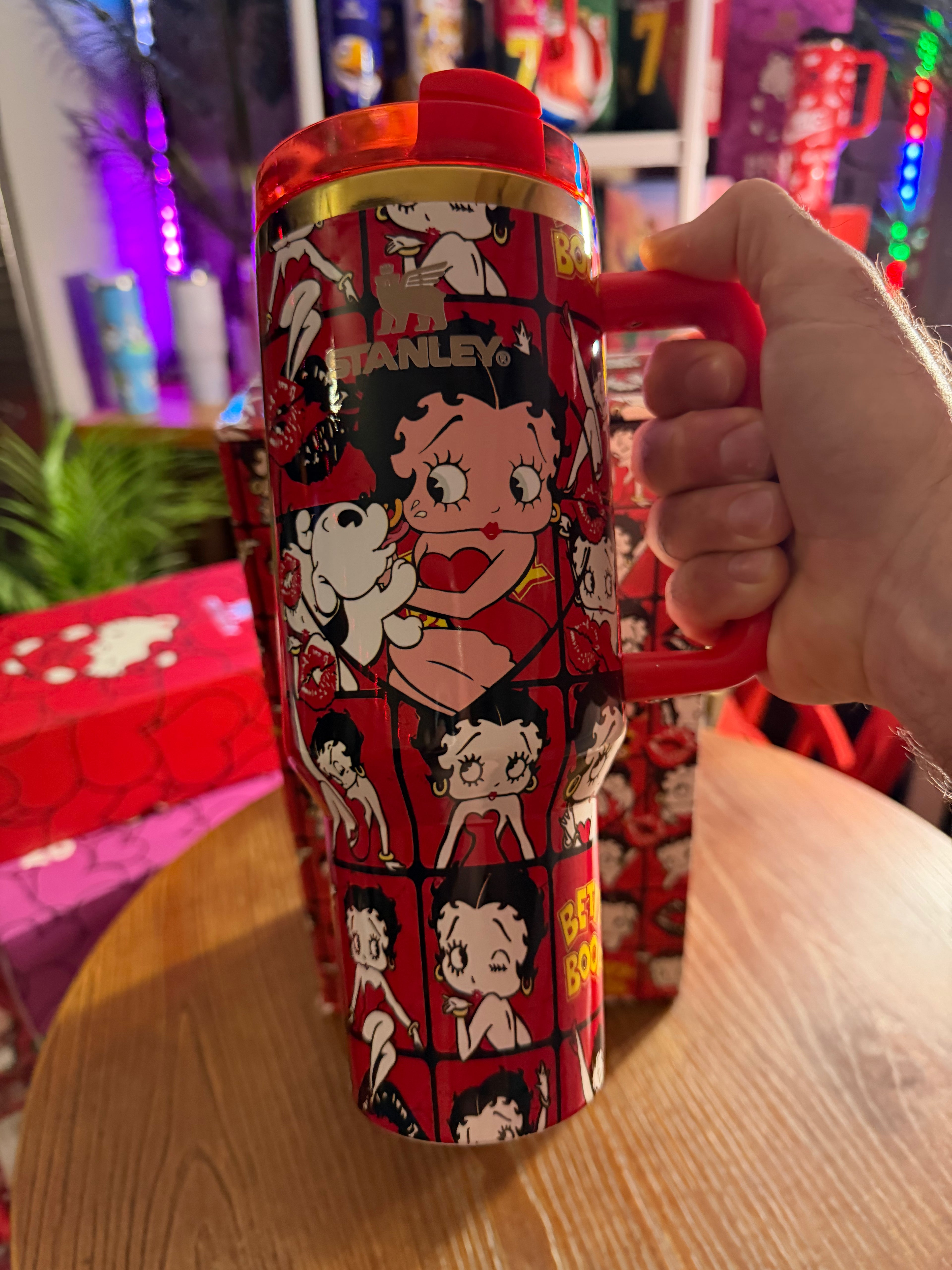 Betty Boop "Cosmic Betty" Stanley Style Tumbler| 40 oz Tumbler with Handle & Straw | Retro Cartoon Stainless Steel Travel Cup