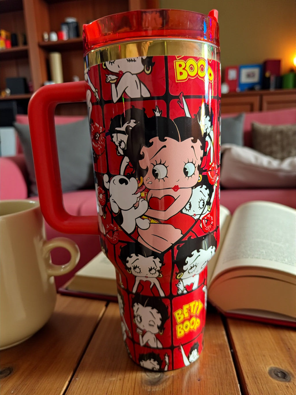Betty Boop "Cosmic Betty" Stanley Style Tumbler| 40 oz Tumbler with Handle & Straw | Retro Cartoon Stainless Steel Travel Cup
