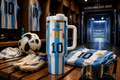 Stanley Messi Argentina Tumbler 40oz | Blue White Striped Quencher H2.0 Cup