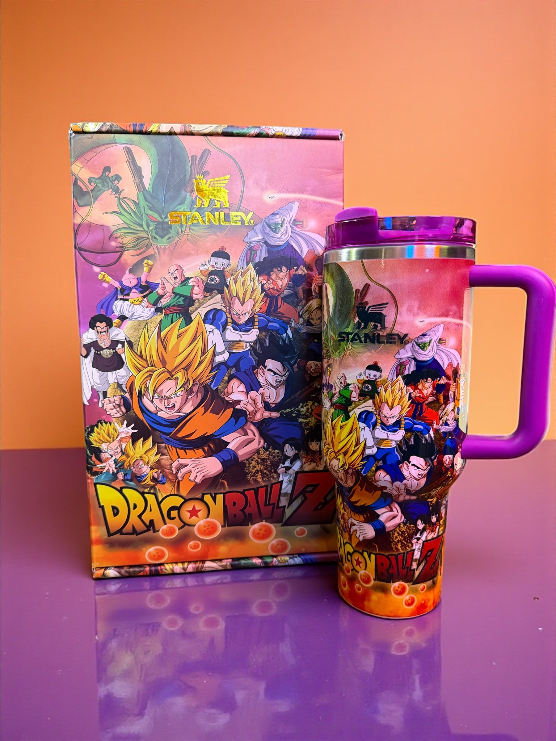 Dragon Ball Z 3 Stanley Style Tumbler | 40oz Cup With Handle | Anime Stainless Steel Travel Mug
